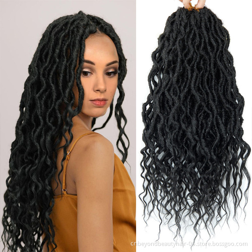 Afro Dreadlock Synthetic Faux Locs Crochet Braid Goddess Hair Bohemian Locs pre-looped Ombre Braiding Hair